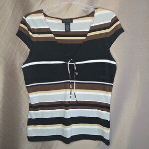 The Limited, Black, Brown, Tan, Cream, Grey, Top, Size: L